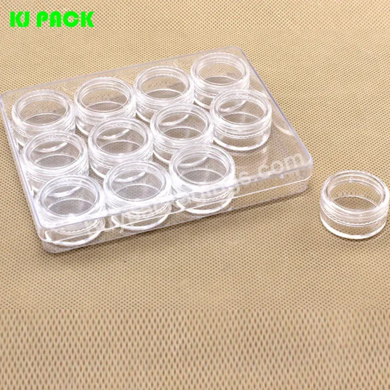 Plastic Travel Sample Empty Cosmetic Containers Box,For Makeup Face Jar Pot Transparent,12pcs In Box 3g 5g 10g 20g 30g Ps