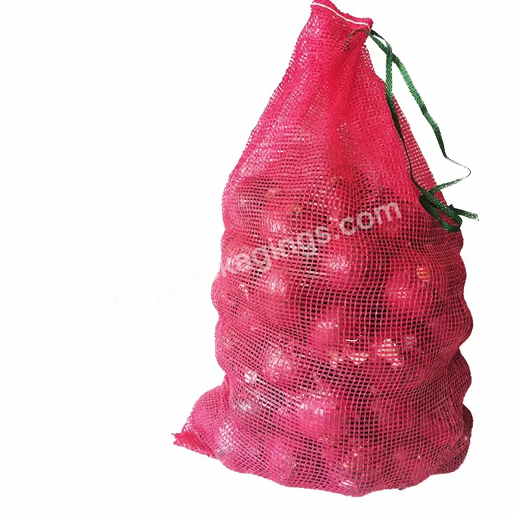 Plastic Uv-resistant Packing Potatoes Red Orange Green Pp Woven Net Sack Onion Mesh Bag