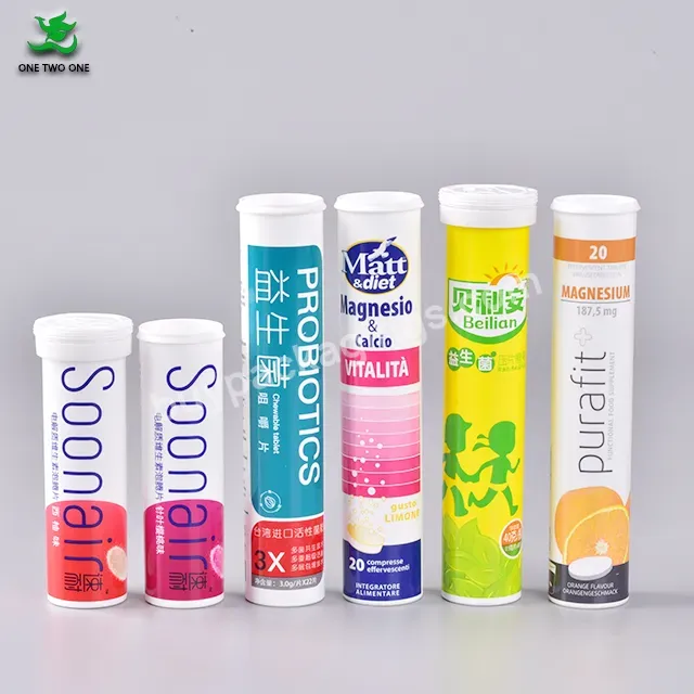 Plastic Vitamin Tablets Tubes With Spiral Caps Effervescent Tablets Vitamin Tube Plastic Effervescent Tablet Tube