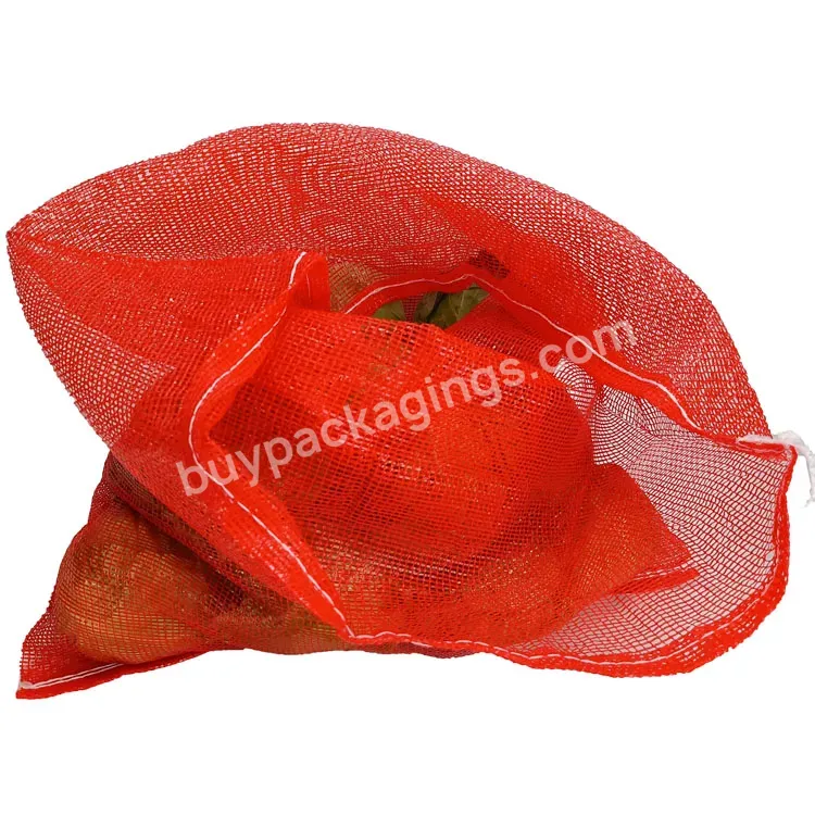 Plastic Wholesale Cheap Reusable Vegetable Fruit Packaging Small Net Mesh Bags Plastic Onion Garlic Mesh Bag With Drawstring