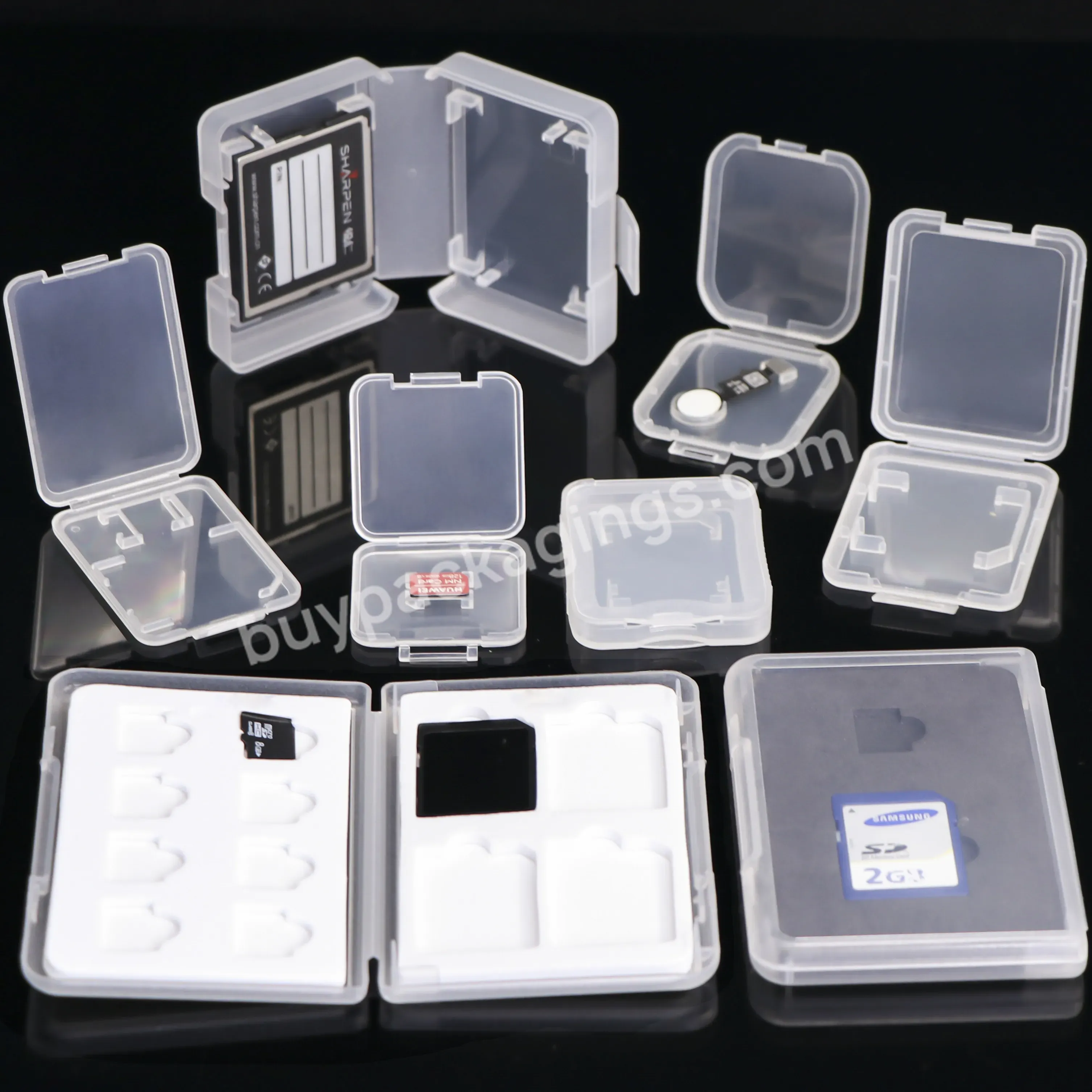 Plastic Wholesale Transparent Box Xqd Cf Tf Plastic Case Extreme Pro Card Holder Mini Sd Card Case Memory Card Box