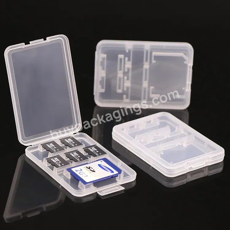 Plastic Wholesales Oem Logo Plastic Cf Tf Xqd 6 Slots Sd Card Box Memory Card Holder 5tf Card Case For Micro Shanli Sandisk