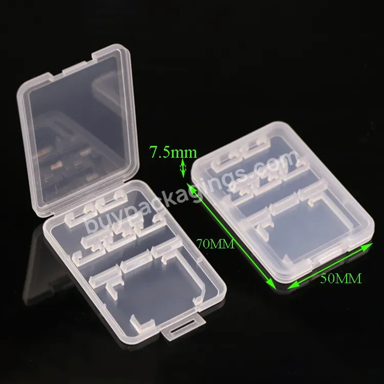 Plastic Wholesales Oem Logo Plastic Cf Tf Xqd 6 Slots Sd Card Box Memory Card Holder 5tf Card Case For Micro Shanli Sandisk