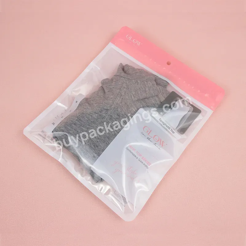 Plastic Zip Lock Panty Clothing Custom Logo Underwear Zipper Clear Garment Packaging Clothes Package Bag