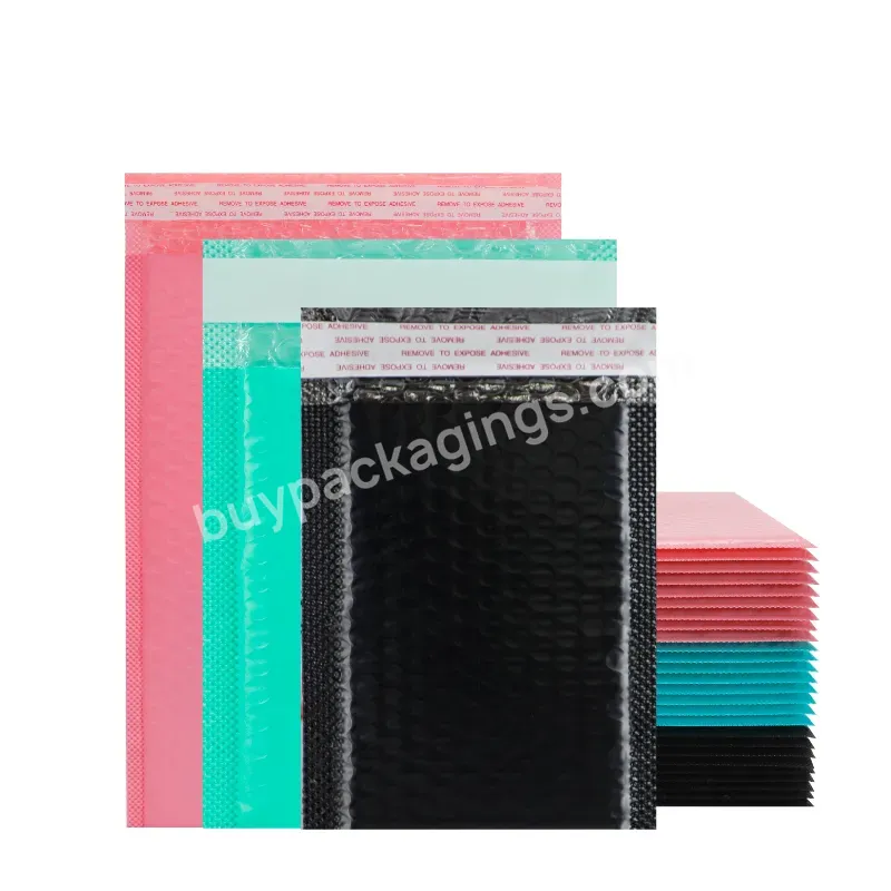 Polyethylene Mail Bags Are Used For Transportation. Carton Packaging Is Matte Black Bubble Shaped Mail Bags