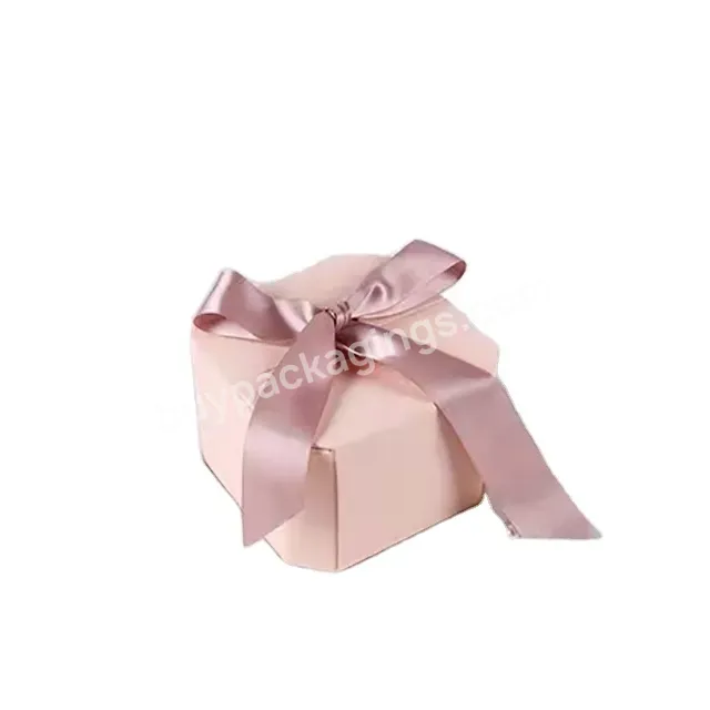 Polygon Gift Box With Two Door Open And Ribbon-small Wedding Guest Holiday Decor Gift Boxes