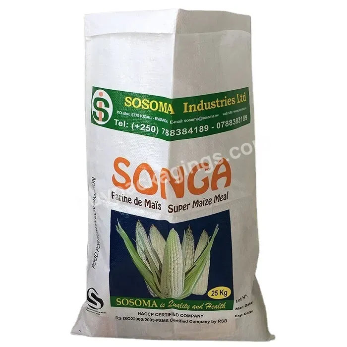 Polypropylene 25 50kg White Pp Woven Sacks Packing Bag For Grains And Corn Manufacturer