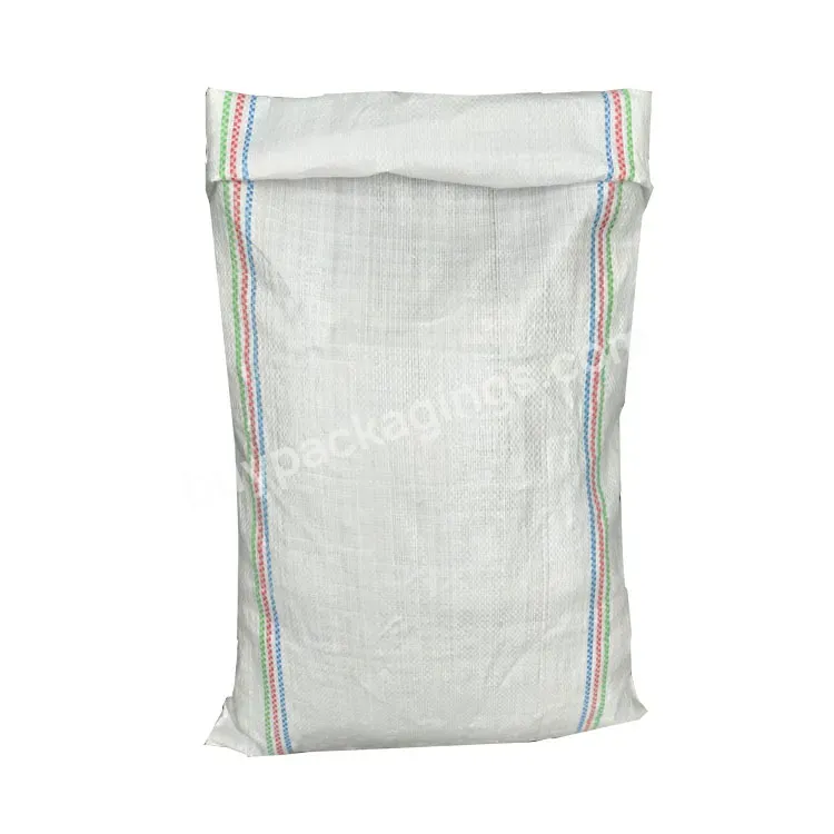 Polypropylene 25kg 50 Kg White Raffia Sacks Pp Woven Packing Bags For Agricultural Corn Grain Wheat Soybeans