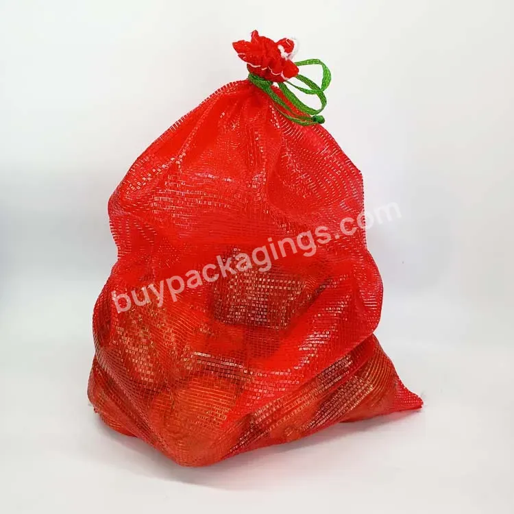 Polypropylene Onion Mesh Bag Plastic Red Pp Tubular Woven Net Mesh Bags For Vegetables Packaging