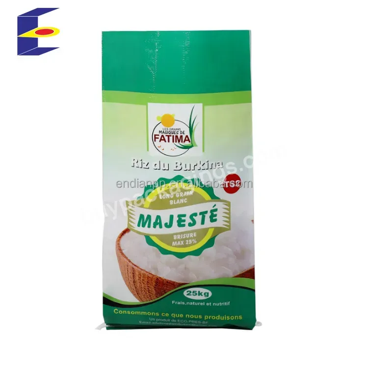 Polypropylene Pp Laminated 25kg/50kg Plastic Sack Pp Woven Bags For Rice Grain Sugar Salt Bags