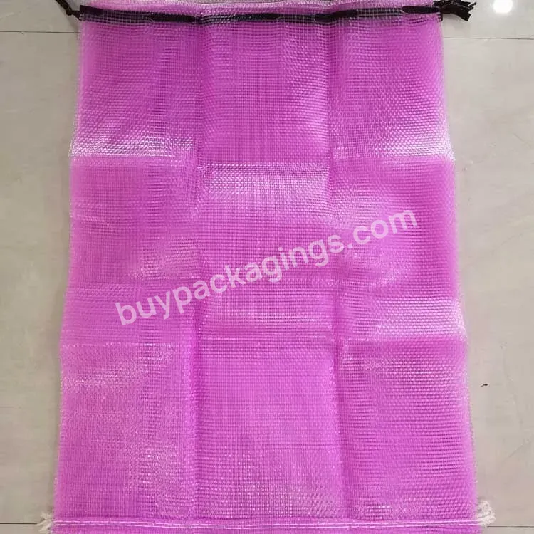 Polypropylene Pp Leno Mesh Bag Drawstring 50kg Potato Onion Packing Pp Bag For Garlic