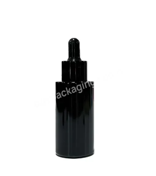 Popular 10ml 15ml 20ml 30ml 50ml 100ml Black Scrub Customizable Glass Serum Bottle Of Essential Oil And A Lid