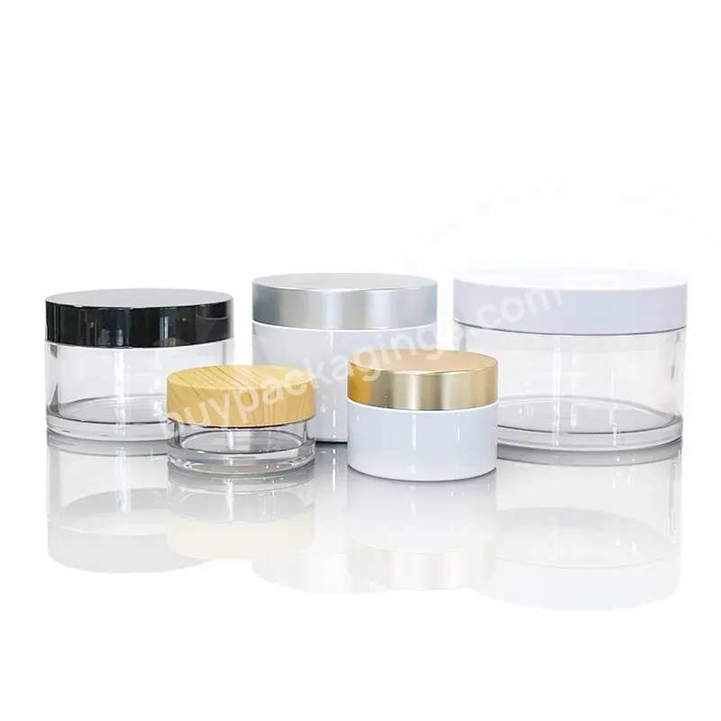 Popular Eco Friendly Containers Plastic Jars Cylinder Shape Cosmetic Face Cream Thick Wall Design Cosmetic Pot Jar