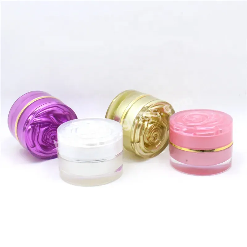 Popular Empty Cosmetic Face Cream Containers Acrylic Jar 5g 10g 15g 30g 50g Double Wall Acrylic Skin Care Cream Jar