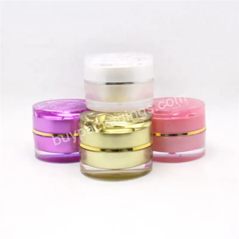 Popular Empty Cosmetic Face Cream Containers Acrylic Jar 5g 10g 15g 30g 50g Double Wall Acrylic Skin Care Cream Jar