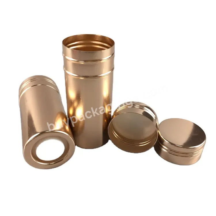 Popular Hot Sale Full Aluminum Deodorant Container Rose Gold 75g Empty Wax Stick Bottle With Pusher