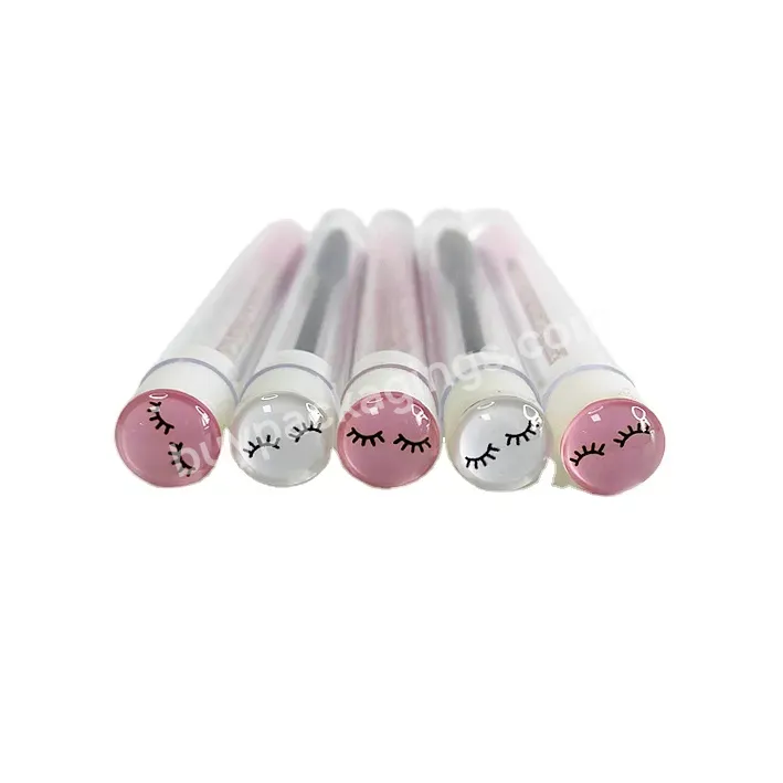 Popular In Us White Pink Eyelashes Spoolie Brush Tube Disposable Mascara Wands With Tubes - Buy Custom Mascara Tubes,Mascara Tube,Eyelash Tubes.