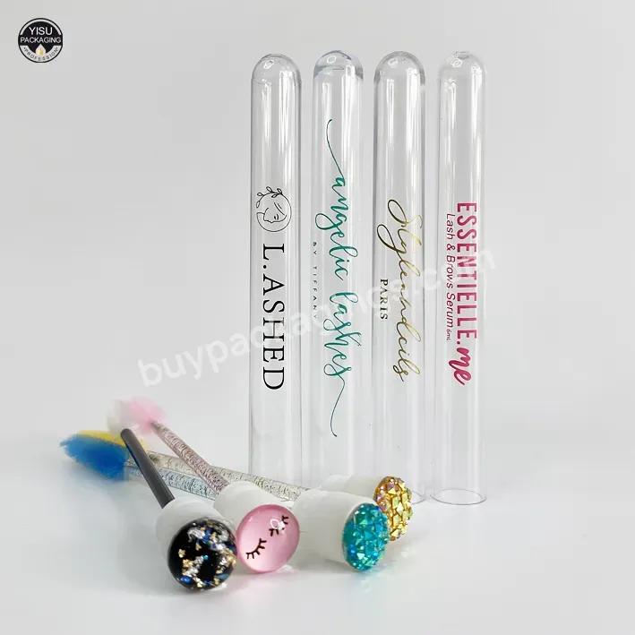 Popular In Us White Pink Eyelashes Spoolie Brush Tube Disposable Mascara Wands With Tubes - Buy Custom Mascara Tubes,Mascara Tube,Eyelash Tubes.