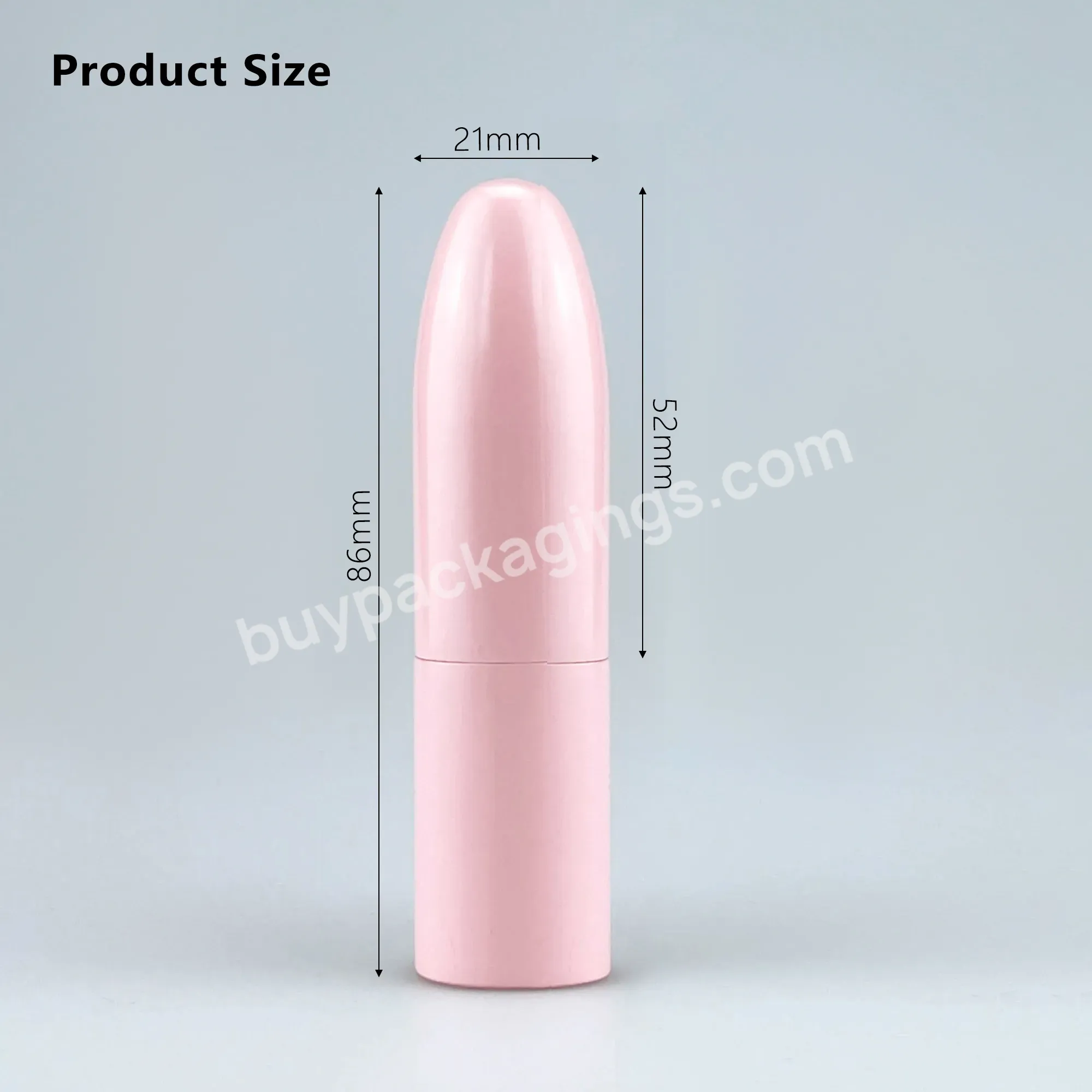 Popular Pink Round Empty Aluminum Bullet Lipstick Tube Customised Lip Balm Stick Container