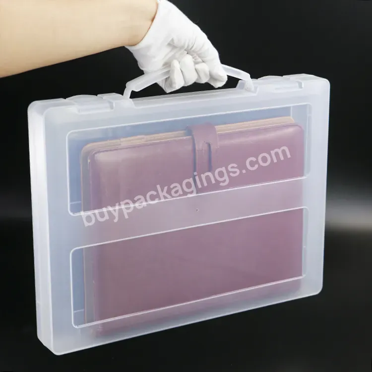 Portable A4 File Box Paper Storage Box With Handle A5 Large Plastic Protectors Documents Case Stationery File Organizer Box - Buy A4 File Boxes,Documents Case,File Organizer Box.