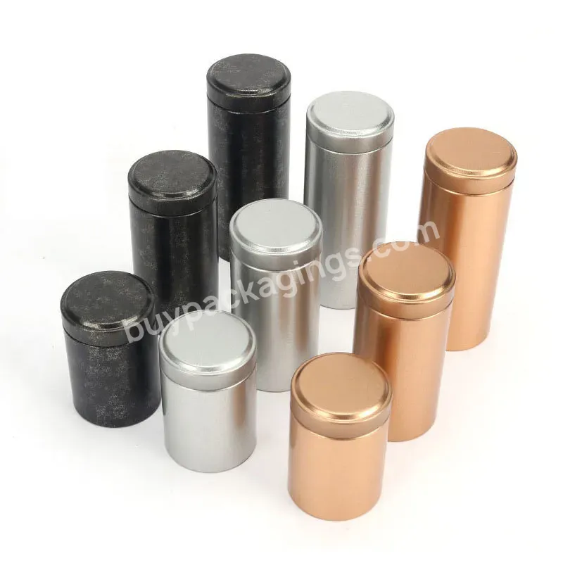 Portable Aluminum Jar Container Storage Box Small Cylinder Sealed Cans Coffee Tea Tin Customized Colors
