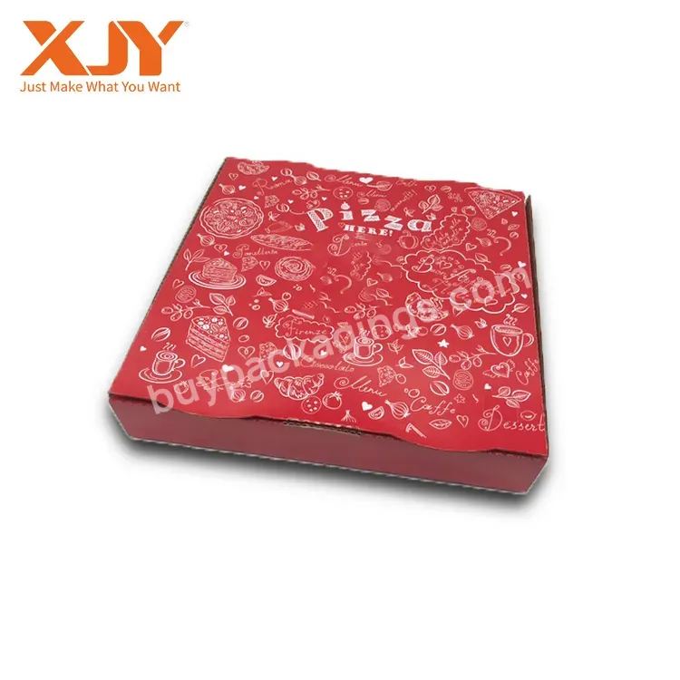 Portable Custom Printed Pizza Corrugated Paper Box With Handle