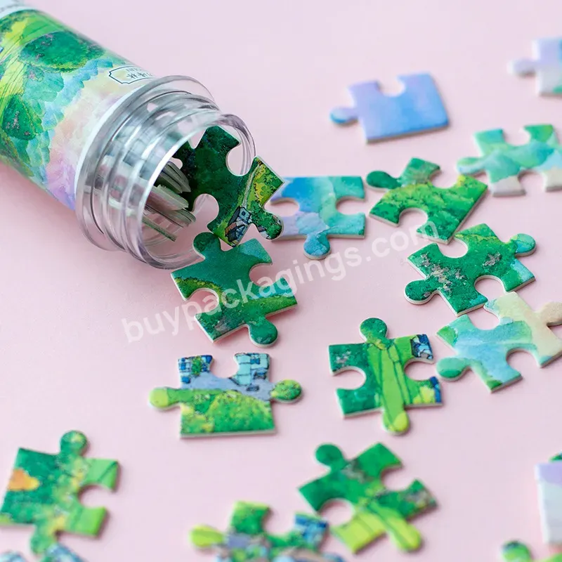 Portable Storage Tube Luxury Paper Cardboard Kraft Material Puzzle Jigsaw Cartoon Green Scenery Design Rigid Puzzle Frame - Buy Cartoon Pattern Green Scenery Paper Puzzle Jigsaw,Custom Printing Cardboard Paper A3 A5 30 100 300 500 1000 Pieces Puzzle,