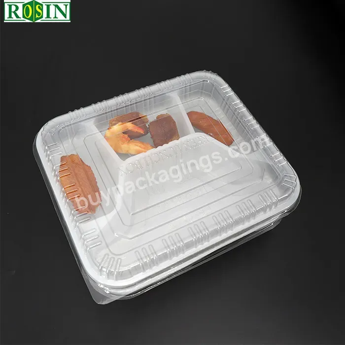 Portable Transparent Pp Eco-friendly Disposable Plastic Bento Lunch Box Mould 4 Compartment Tiffin Food Container