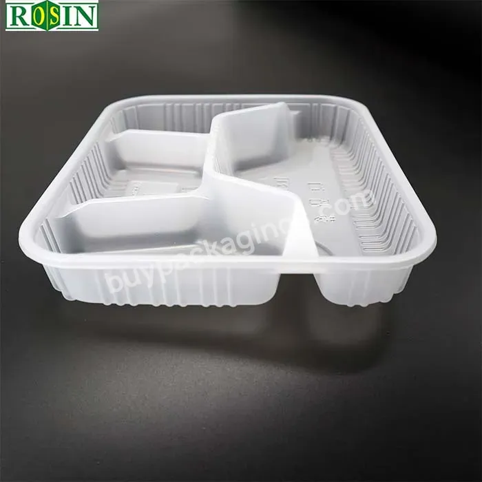 Portable Transparent Pp Eco-friendly Disposable Plastic Bento Lunch Box Mould 4 Compartment Tiffin Food Container