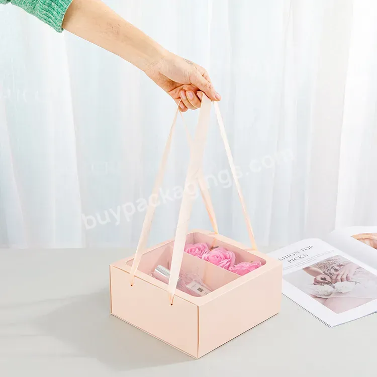 Portable Wedding Gift Box Wedding Candy Gift Box For Perfume Foldable Sweet Hand Gift Flower Box