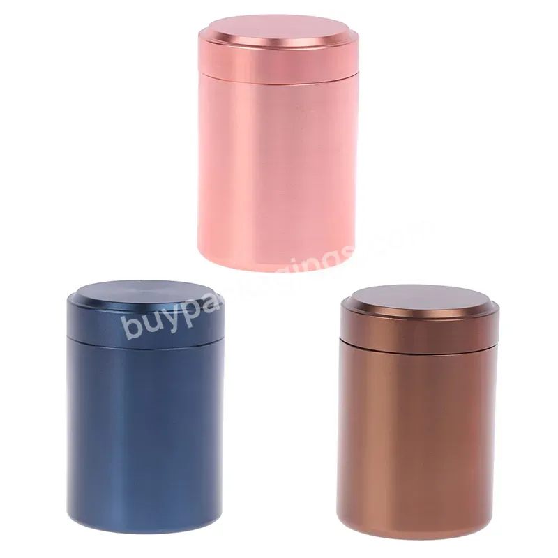 Potable Luxury Aluminum Jar Container Storage Box Small Cylinder Sealed Cans Coffee Tea Tin