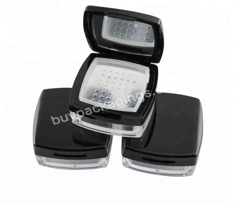 Powder Cosmetic Jar With Sifter Mirror Jar 10g 15g Empty Plastic Cosmetic Packaging Square Loose 3g 5g 10g 20g 30g Ps Screw