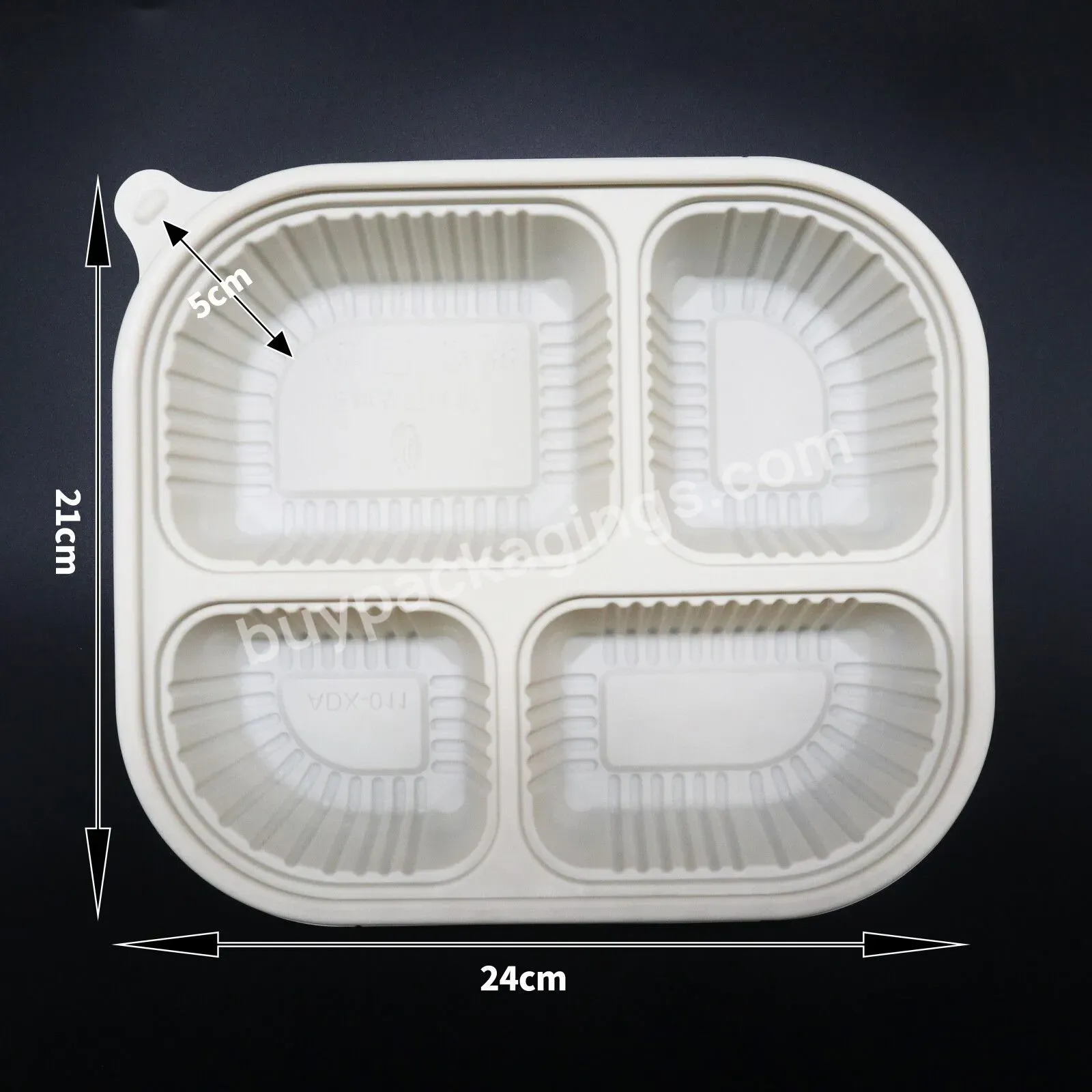 Pp 4 Compartment Plastic Containers Lunch Box Disposablefood Plastic Takeaway Box