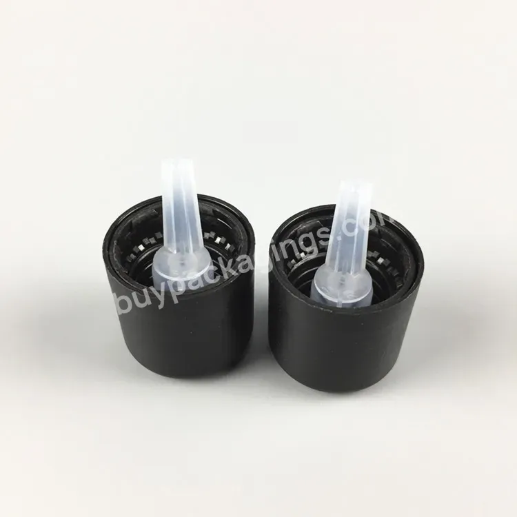 Pp Black 18mm Plastic Screw Tamper Evident Cap For Essential Oil Glass Bottle