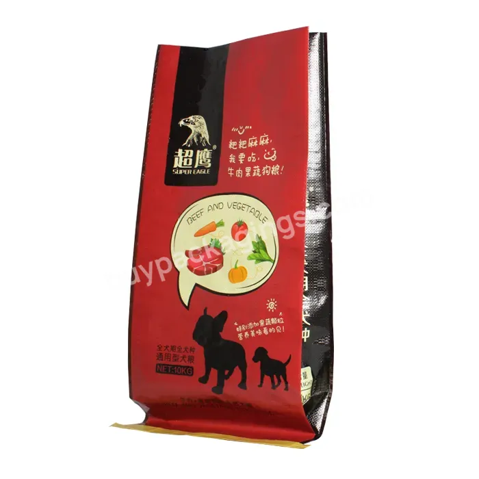 Pp Bopp Block Bottom Woven Packaging Bag For Dog Food