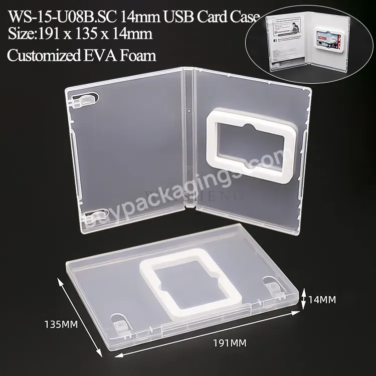 Pp Clear Custom Flash Drive Credit Card Box Packaging Wedding Pendrive Plastic Storage Usb Pendrive Case Key Eva Case