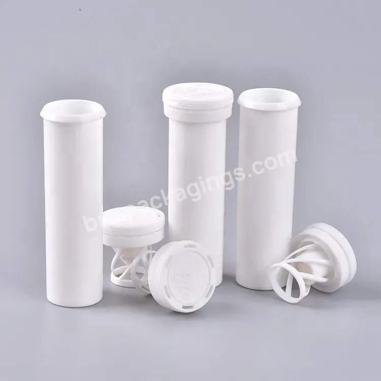 Pp Empty Plastic Effervescent Tablet Tube Bottle With Desiccant Cap And Heat Transfer Printing