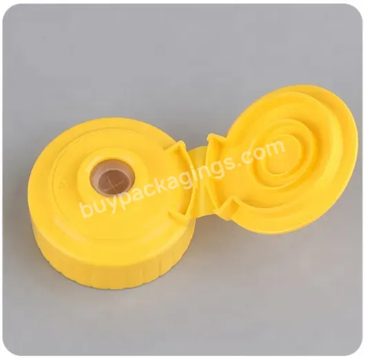 Pp Food Grade Plastic Cover 38 Mm Screw Cap With Silicone Valve Cover Salad Honey Squeeze Bottle Cap Doctor Cap Custom