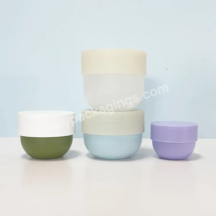 Pp Jars 100ml 200ml 250ml 500ml Green Blue Face Hand Hair Skin Care Lotions Dome Lip Scrub Plastic Cream Jar Cosmetic Container