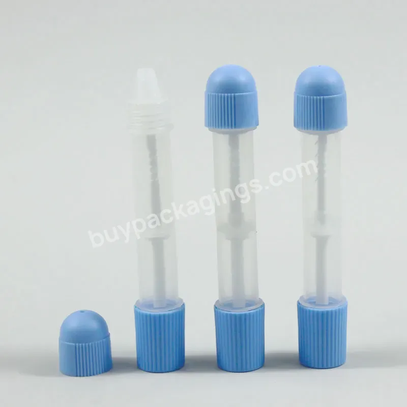 Pp Material Lab Transparent Sampling Collection 5ml Plastic Antigen Extraction Reagent Tube For Dna Rna Test With Dropper