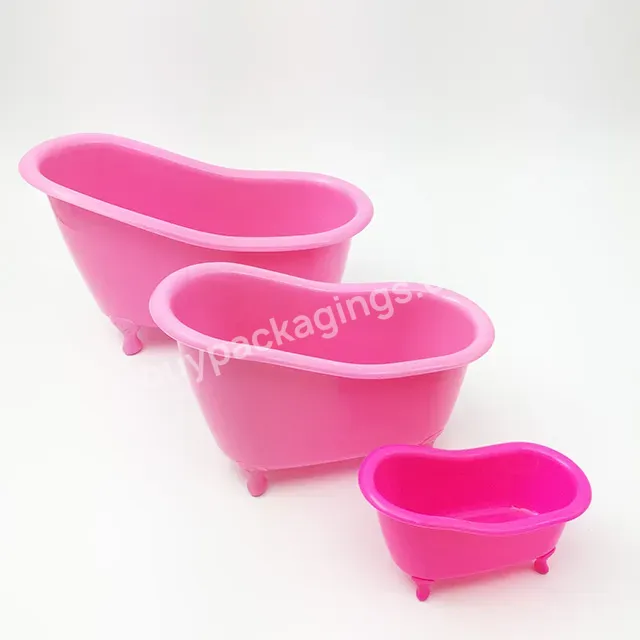 Pp Pink Bathtub Shape Container For Bathroom