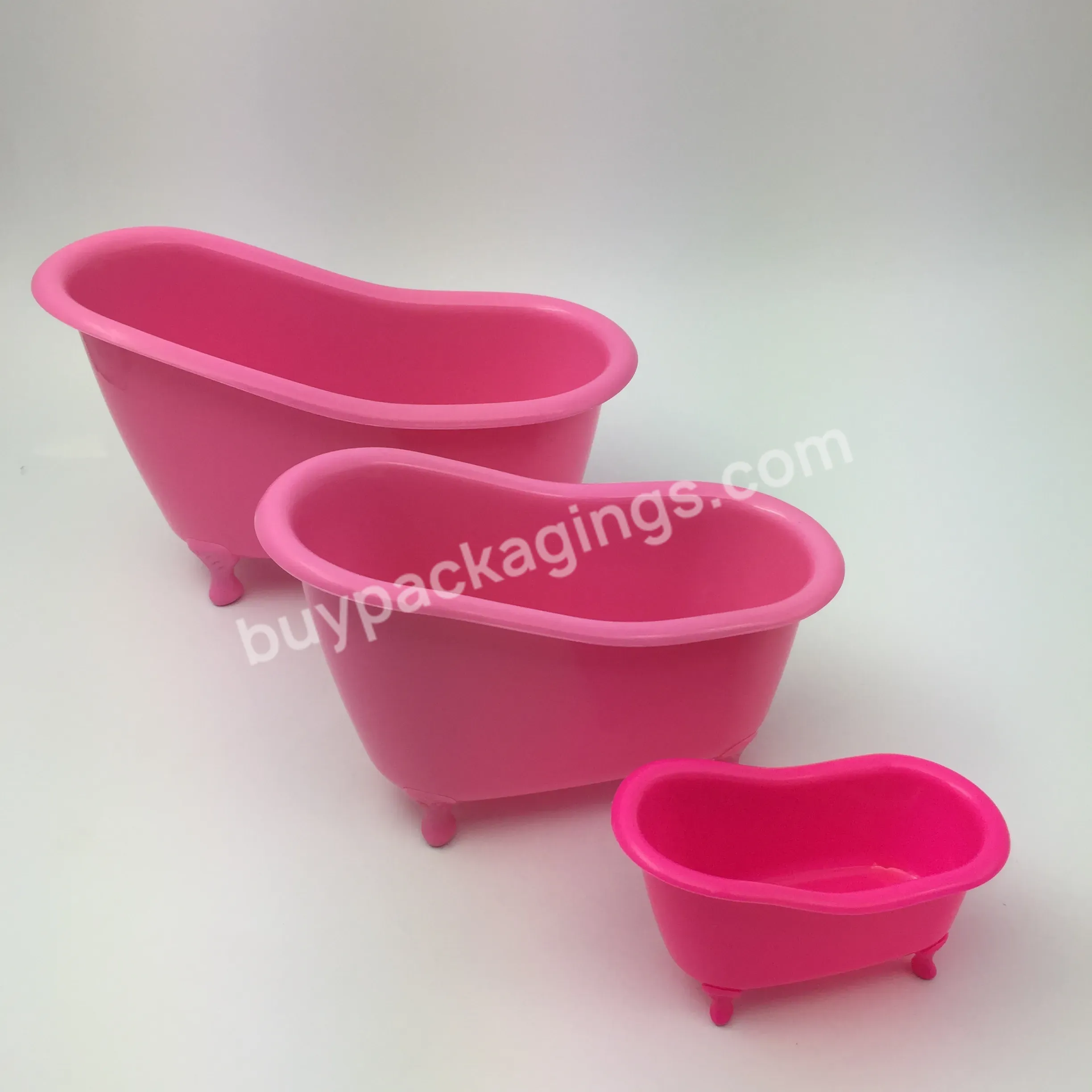 Pp Pink Bathtub Shape Container For Bathroom