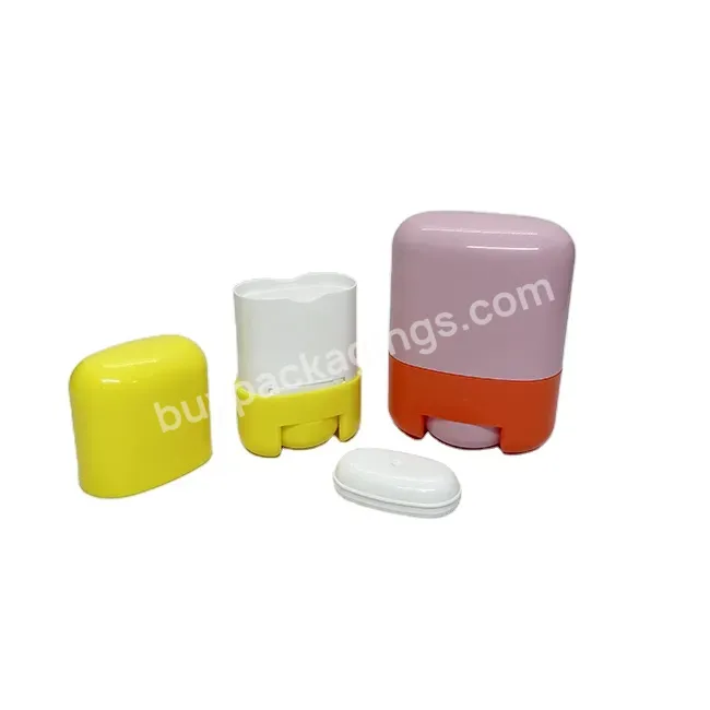 Pp Replaceable Oval Top Fill Deodorant Stick Balm Container Snap On Deodorant Sunscreen Stick Container Packaging