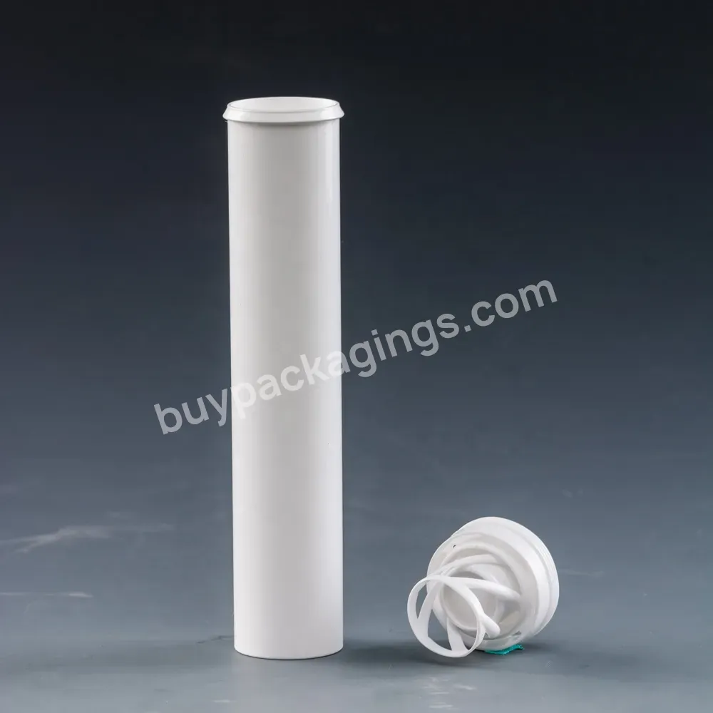 Pp Storage Tube Supplement Jar 133mm Plastic Effervescent Tablets Tube Container With Desiccant Silica Caps