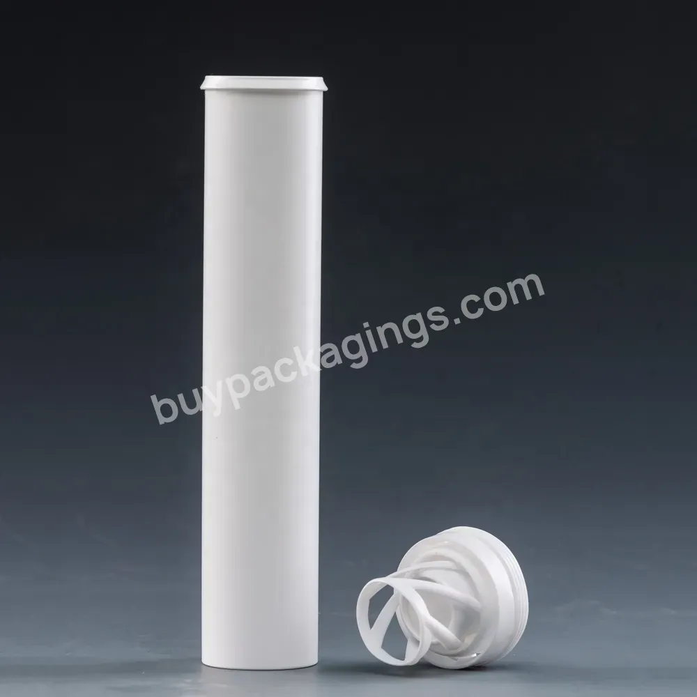 Pp Storage Tube Supplement Jar 133mm Plastic Effervescent Tablets Tube Container With Desiccant Silica Caps