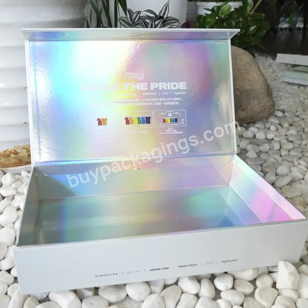 Pr Box Elegant Customized Luxury Hardboard Paper Packaging Folding Box Customized Holographic Boxes