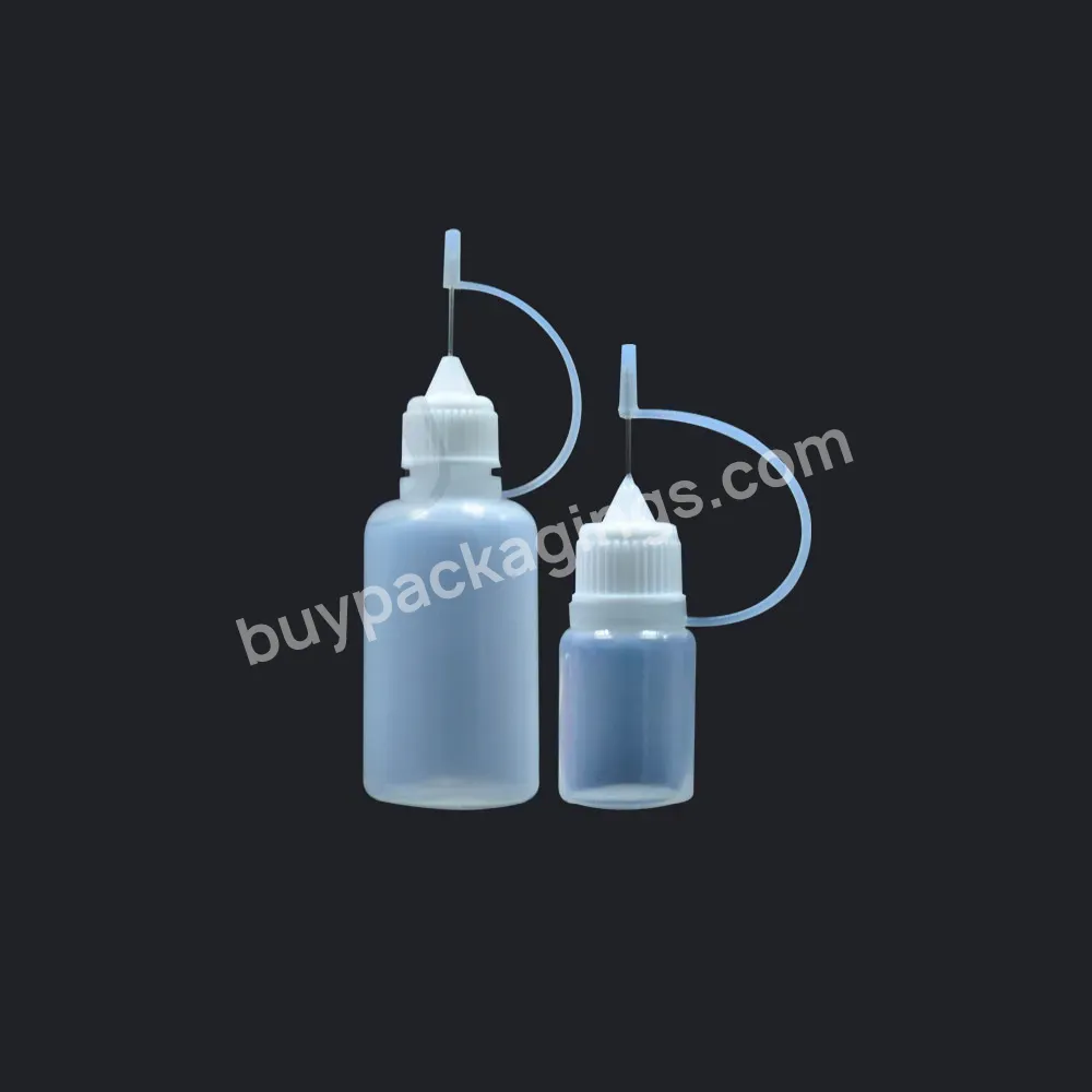 Premium 30 Ml Needle Bottle 10ml Liquid Plastic Squeezed Dropper Bottle With Stainless Needle Tip