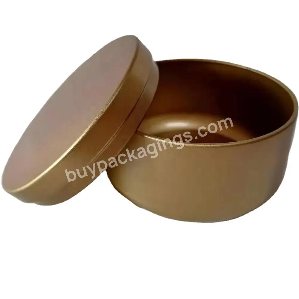 Premium Golden Color Candle Tins 8oz Round Tin Metallic Cans 2/4/8oz