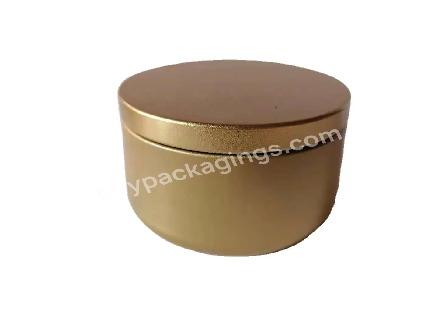 Premium Golden Color Candle Tins 8oz Round Tin Metallic Cans 2/4/8oz