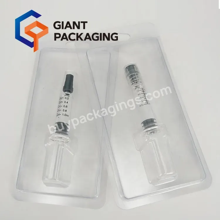 Premium Pet Package Pet Box For 0.5ml 1ml 1.5ml 2ml Luer Lock Glass Syringe With Safety Outside Packaging